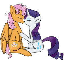 Size: 1219x1029 | Tagged: safe, artist:sisirr, imported from derpibooru, rarity, oc, oc:orange sky, pegasus, pony, canon x oc, kissing, male, rariange, shipping, simple background, straight, transparent background