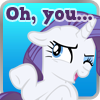 Size: 100x100 | Tagged: safe, artist:stec-corduroyroad, imported from derpibooru, rarity, pony, unicorn, avatar, cute, embarrassed, female, floppy ears, oh you, shy, smiling, solo, teasing