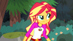 Size: 640x360 | Tagged: safe, imported from derpibooru, screencap, sunset shimmer, equestria girls, legend of everfree, animated, female, gif, solo