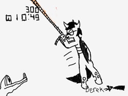 Size: 640x480 | Tagged: safe, artist:derek the metagamer, imported from derpibooru, gummy, oc, oc:emerald rook, alligator, changeling, dragon, art academy, changeling oc, dragoning, inktober, inktober 2016, pitfall, rope