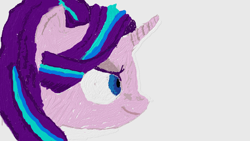 Size: 1366x768 | Tagged: safe, imported from derpibooru, starlight glimmer, bust, female, portrait, smiling, solo