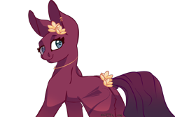 Size: 3000x2000 | Tagged: safe, artist:flita, imported from derpibooru, oc, oc only, oc:fleeting thought, bald, female, flower, jewelry, necklace, ponysona, simple background, solo, transparent background