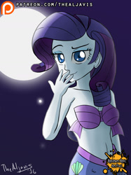 Size: 1280x1707 | Tagged: safe, artist:thealjavis, imported from derpibooru, part of a set, rarity, mermaid, equestria girls, scare master, belly button, clothes, costume, female, mermarity, midriff, night, nightmare night art pack, nightmare night costume, solo