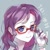 Size: 600x600 | Tagged: safe, artist:usami, imported from derpibooru, rarity, equestria girls, female, glasses, glasses rarity, nail polish, pixiv, playing with hair, smiling, solo