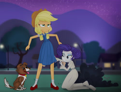 Size: 5894x4481 | Tagged: safe, artist:invisibleink, imported from derpibooru, applejack, rarity, winona, equestria girls, absurd resolution, clothes, costume, dorothy gale, halloween, halloween costume, princess leia, star wars, the wizard of oz