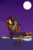 Size: 2000x3000 | Tagged: safe, artist:yakoshi, artist:zogzor, imported from derpibooru, sunset shimmer, pony, unicorn, belt, boots, clothes, collaboration, dress, female, hat, little witch academia, magic, moon, shoes, side slit, skirt, skirt lift, solo, witch, witch hat