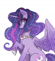 Size: 1700x1900 | Tagged: safe, artist:liliumena, imported from derpibooru, princess luna, twilight sparkle, twilight sparkle (alicorn), alicorn, pony, female, fusion, solo, starry mane