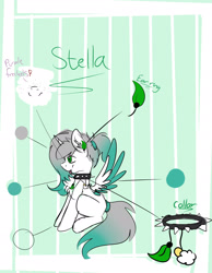 Size: 2124x2737 | Tagged: safe, artist:sunshinejoyyt, imported from derpibooru, oc, oc only, oc:stella, alicorn, pony, alicorn oc, collar, reference sheet, solo, spiked collar