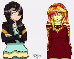 Size: 4167x3321 | Tagged: safe, artist:pencilnotemlp, imported from derpibooru, sunset shimmer, equestria girls, cinder fall, clothes swap, crossover, rwby