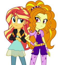 Size: 600x646 | Tagged: safe, artist:wubcakeva, imported from derpibooru, adagio dazzle, sunset shimmer, equestria girls, rainbow rocks, clothes, duo