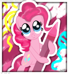 Size: 1400x1500 | Tagged: safe, artist:bvsquare, imported from derpibooru, pinkie pie, pony, crayon, female, solo