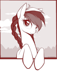 Size: 580x720 | Tagged: safe, artist:xn-d, imported from derpibooru, oc, oc only, oc:marussia, animated, gif, monochrome, nation ponies, russia, russian, solo