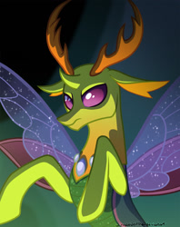 Size: 1000x1260 | Tagged: safe, artist:wingedwolf94, imported from derpibooru, thorax, changedling, changeling, to where and back again, king, king thorax, male, rearing, solo