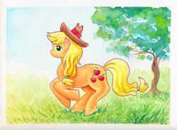 Size: 1200x878 | Tagged: safe, artist:kaikaku, imported from derpibooru, applejack, female, solo