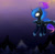 Size: 1600x1559 | Tagged: safe, artist:magnaluna, imported from derpibooru, princess luna, female, flying, glowing eyes, mountain, night, pine tree, solo, stars, tree