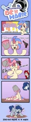 Size: 640x2498 | Tagged: safe, artist:dj-brush, imported from derpibooru, oc, oc only, oc:dj-colour, oc:guard shine, oc:laura clower, comic:oc is magic, 2016, angry, bucket, chinese, comic, context is for the weak, english, fail, gun, handgun, lara croft, mop, paint, pen pineapple apple pen, pistol, text, weapon