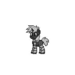 Size: 952x951 | Tagged: safe, imported from derpibooru, oc, oc only, pony, unicorn, pony town, clothes, geometry dash, ponified, serponge, socks, solo, striped socks