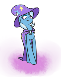 Size: 889x1103 | Tagged: safe, artist:umbreow, imported from derpibooru, trixie, pony, unicorn, female, simple background, smug, solo, trixie's hat, white background