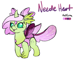 Size: 6600x5500 | Tagged: safe, artist:waffleponypanda, imported from derpibooru, oc, oc only, oc:needle heart, changedling, changeling, hybrid, to where and back again, :p, :t, absurd resolution, changeling oc, cute, dragonling, interspecies offspring, magical gay spawn, offspring, parent:spike, parent:thorax, parents:thoraxspike, simple background, smiling, solo, tongue out, white background