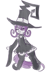 Size: 1280x1801 | Tagged: safe, artist:wickedsilly, imported from derpibooru, oc, oc only, oc:wicked silly, blair (soul eater), clothes, cosplay, costume, ponysona, smiling, solo, soul eater