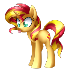 Size: 2229x2123 | Tagged: safe, artist:scarlet-spectrum, imported from derpibooru, sunset shimmer, pony, unicorn, cute, female, mare, shimmerbetes, simple background, solo, speedpaint, speedpaint available, tongue out, transparent background