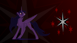 Size: 1920x1080 | Tagged: safe, artist:nebulastar985, imported from derpibooru, twilight sparkle, oc, oc:midnight star, alicorn, pony, fanfic:midnight star, corrupted, corrupted twilight sparkle, cutie mark, fanfic, fanfic art, female, solo, twilight sparkle (alicorn), tyrant sparkle