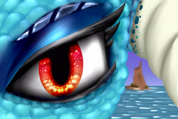 Size: 3072x2048 | Tagged: safe, artist:scalestroke315, imported from derpibooru, princess ember, dragon, close-up, dragoness, eye, female, glare, horns, solo