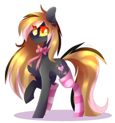 Size: 1747x1873 | Tagged: safe, artist:huirou, imported from derpibooru, oc, oc only, earth pony, pony, chest fluff, clothes, neck bow, simple background, socks, solo, striped socks, transparent background