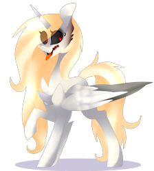 Size: 2029x2263 | Tagged: safe, artist:huirou, imported from derpibooru, oc, oc only, alicorn, pony, alicorn oc, black sclera, simple background, solo, tongue out, transparent background