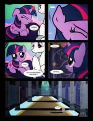 Size: 1275x1650 | Tagged: safe, artist:dsana, imported from derpibooru, princess celestia, smarty pants, spike, twilight sparkle, pony, comic:lessons, comic, filly, filly twilight sparkle, magic, prone