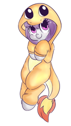 Size: 1088x1920 | Tagged: safe, artist:wickedsilly, imported from derpibooru, oc, oc only, oc:wicked silly, charmander, clothes, costume, cute, hnnng, kigurumi, pokémon, ponysona, solo