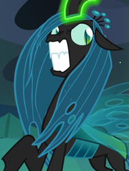 Size: 815x1077 | Tagged: safe, imported from derpibooru, screencap, queen chrysalis, changeling, changeling queen, to where and back again, cropped, female, gritted teeth, magic, solo