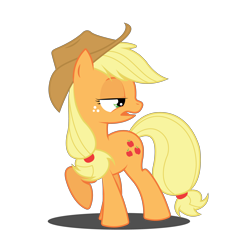 Size: 4001x4000 | Tagged: safe, artist:dalehogg, imported from derpibooru, applejack, absurd resolution, female, raised hoof, simple background, solo, transparent background, vector