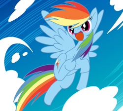 Size: 800x720 | Tagged: safe, artist:imaga3, imported from derpibooru, rainbow dash, cloud, female, sky, solo