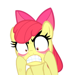 Size: 920x960 | Tagged: safe, edit, imported from derpibooru, apple bloom, angry, eyelid pull, faic, female, gritted teeth, rage, simple background, solo, teeth, transparent background, vector, wat