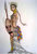 Size: 1080x1592 | Tagged: safe, artist:nanune13, imported from derpibooru, zecora, human, african, dark skin, ear piercing, earring, feather, female, humanized, jewelry, mohawk, piercing, sandals, shield, solo, spear, traditional art, weapon