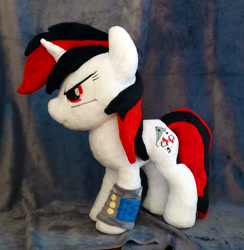 Size: 974x1000 | Tagged: safe, artist:appledew, imported from derpibooru, oc, oc only, oc:blackjack, pony, unicorn, fallout equestria, fanfic, fanfic art, female, hooves, horn, irl, mare, photo, pipbuck, solo