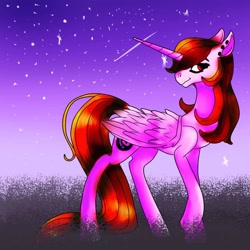 Size: 1024x1024 | Tagged: safe, artist:brainiac, imported from derpibooru, oc, oc only, pony, fake alicorn, female, full body, horn, mare, mutant, solo, wings