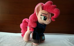 Size: 2048x1281 | Tagged: safe, artist:egalgay, imported from derpibooru, pinkie pie, clothes, fallout, handmade, irl, photo, pipboy, pipbuck, plushie, solo, sweater