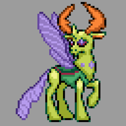 Size: 512x512 | Tagged: safe, artist:phonicb∞m, imported from derpibooru, thorax, changedling, changeling, to where and back again, king thorax, male, pixel art, pokémon, rom hack, solo