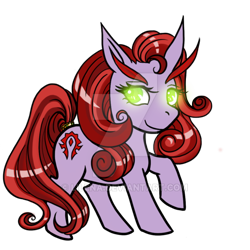 Size: 600x600 | Tagged: safe, artist:lilena, imported from derpibooru, blood elf, elf, pony, curved horn, glowing eyes, ponified, simple background, solo, transparent background, warcraft, world of warcraft