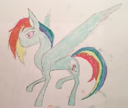 Size: 2249x1899 | Tagged: artist needed, safe, imported from derpibooru, rainbow dash, drawing, female, paper, solo, traditional art