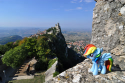 Size: 4288x2848 | Tagged: safe, artist:steam-loco, imported from derpibooru, rainbow dash, pony, irl, photo, ponies around the world, san marino, solo, toy