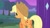 Size: 1100x618 | Tagged: safe, imported from derpibooru, screencap, applejack, earth pony, pony, the mane attraction, butt, female, freckles, looking back, mare, plot, solo