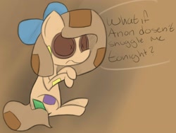 Size: 1416x1066 | Tagged: safe, artist:booker-the-dewitt, imported from derpibooru, oc, oc only, oc:raggie, hagwarders, original species, dialogue