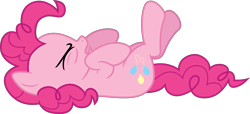 Size: 6145x2808 | Tagged: safe, artist:lman225, imported from derpibooru, pinkie pie, eyes closed, female, legs in air, on back, open mouth, simple background, solo, transparent background, vector