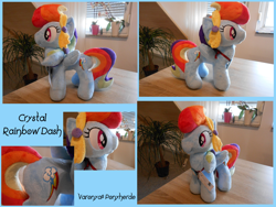 Size: 1600x1200 | Tagged: safe, artist:varonya, imported from derpibooru, rainbow dash, crystal pony, pony, crystallized, irl, photo, plushie, solo