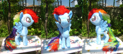 Size: 5184x2304 | Tagged: safe, artist:raynaldo, imported from derpibooru, rainbow dash, irl, photo, plushie, solo, yarn