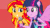 Size: 853x480 | Tagged: safe, imported from derpibooru, screencap, sunset shimmer, twilight sparkle, equestria girls, rainbow rocks, animated, female, fist, gif, microphone, ponied up, rebecca shoichet, singing, sleeveless, voice actor joke