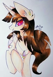Size: 705x1024 | Tagged: safe, artist:shelbyartist, imported from derpibooru, oc, oc only, oc:spring beauty, alicorn, pony, alicorn oc, solo